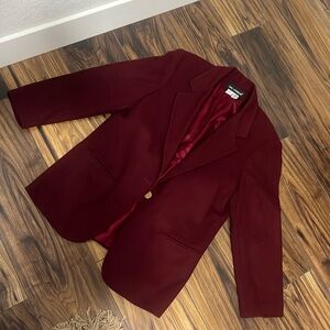 Vintage wool burgundy blazer, size 8